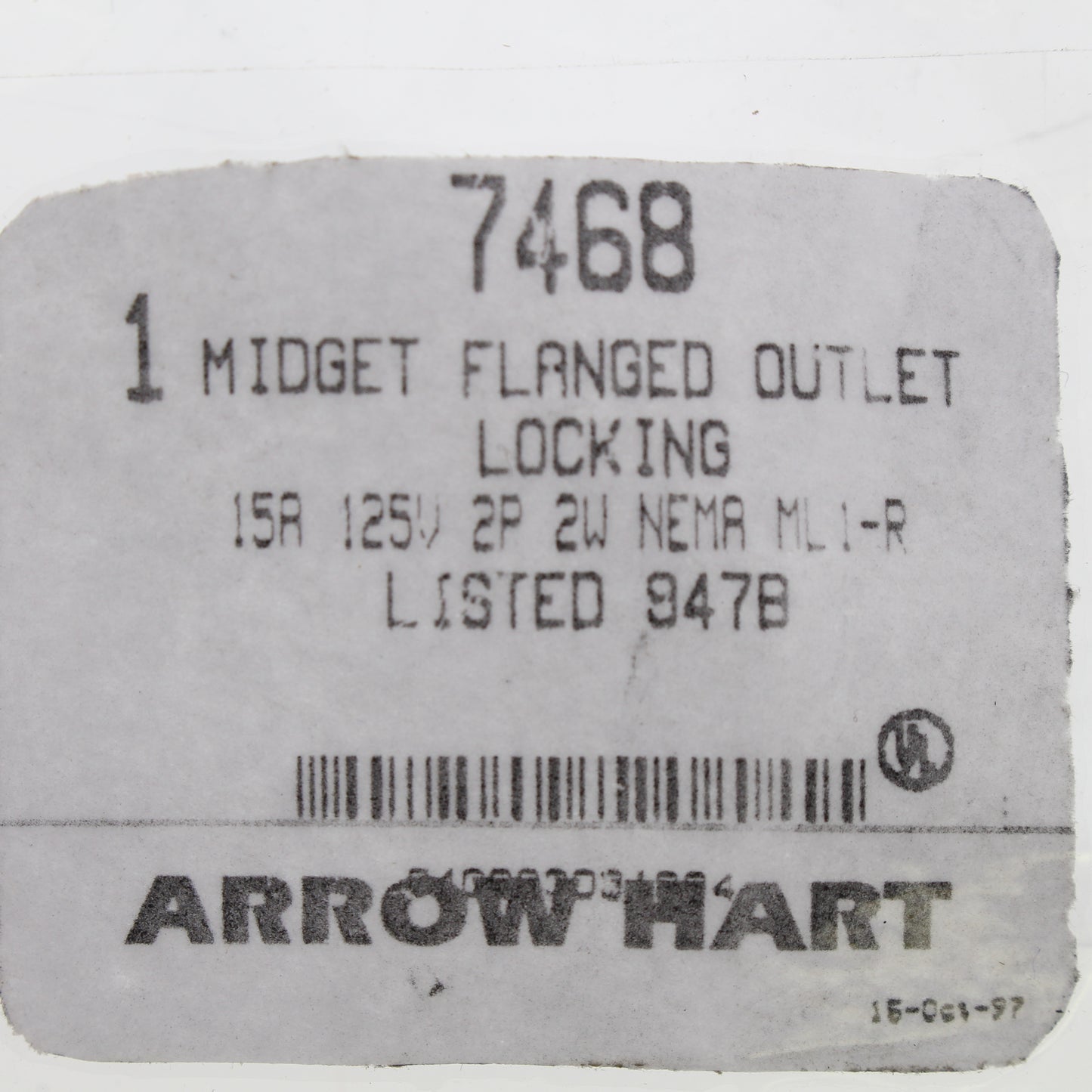 Arrow Hart Armored Midget Locking Flanged Outlet Nema ML-1R 15A 125V 7468