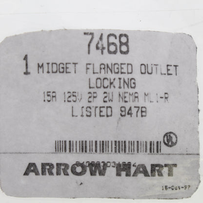 Arrow Hart Armored Midget Locking Flanged Outlet Nema ML-1R 15A 125V 7468