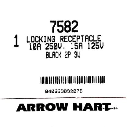 Arrow Hart Non-Nema Twist Turn Locking Receptacle Outlet 15A 125V/10A 250V 7582
