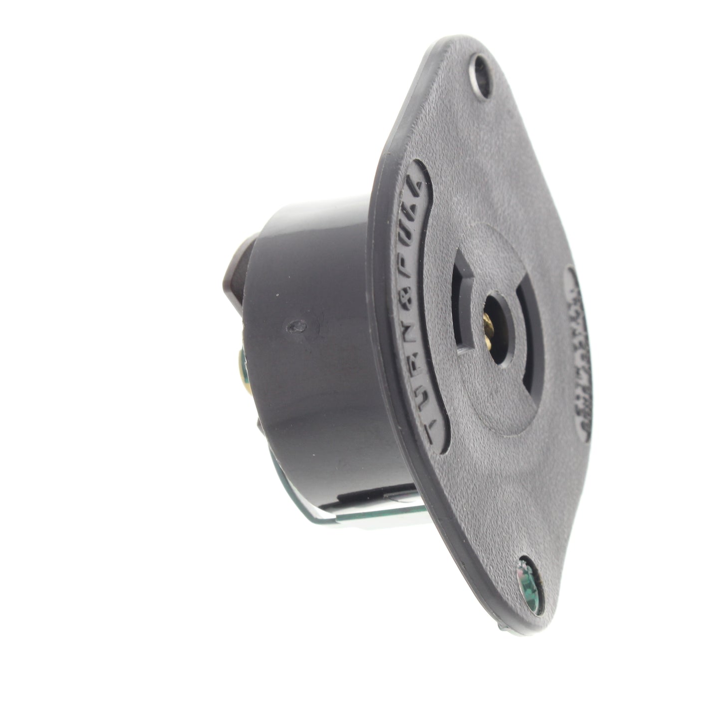 ArrowHart 7596N Black ML2-R Midget Locking Flanged Outlet Plug 15A 125/250V 2P3W
