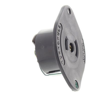 ArrowHart 7596N Black ML2-R Midget Locking Flanged Outlet Plug 15A 125/250V 2P3W