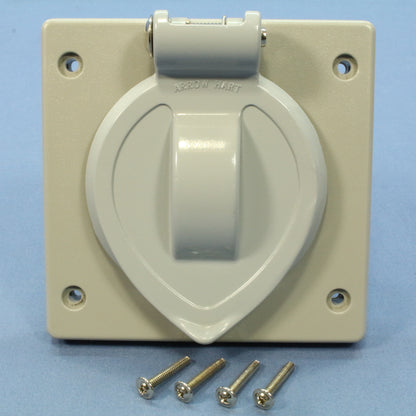 Arrow Hart 7777 Gray Lift Lid Flip Cover Wet Location 20A 30A Locking Receptacle