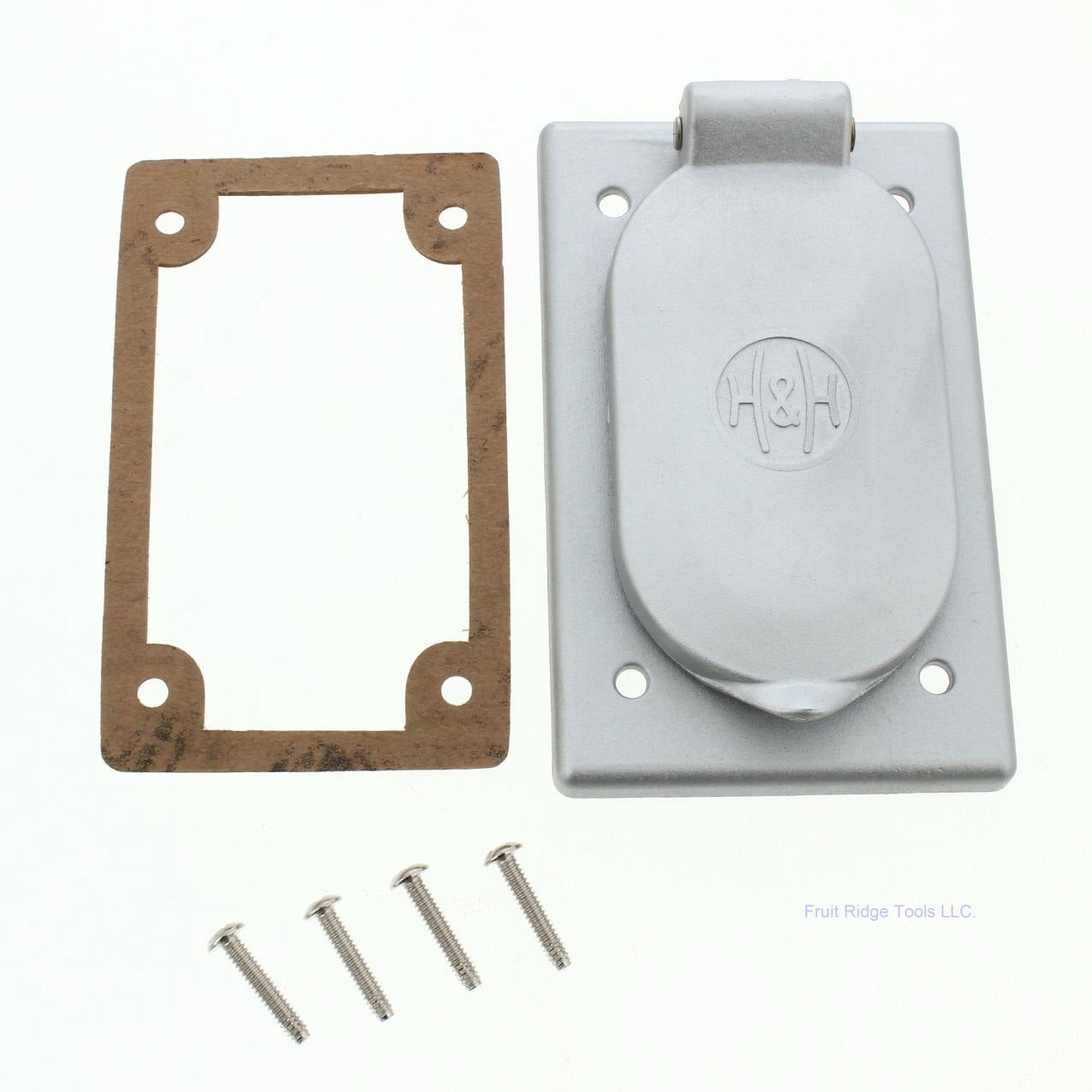 Arrow Hart Aluminum Gray Flip Lid Raised Self Closing Outlet Box Covers 7879FS