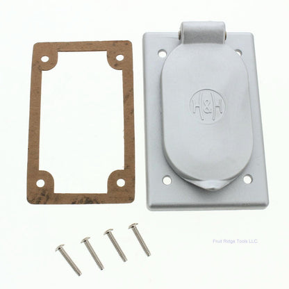 Arrow Hart Aluminum Gray Flip Lid Raised Self Closing Outlet Box Covers 7879FS