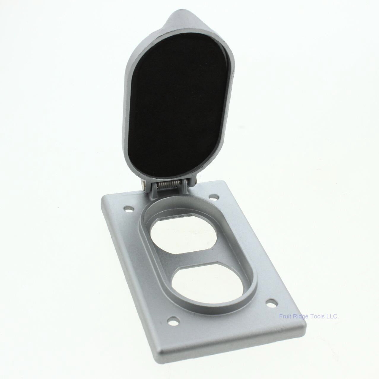 Arrow Hart Aluminum Gray Flip Lid Raised Self Closing Outlet Box Covers 7879FS