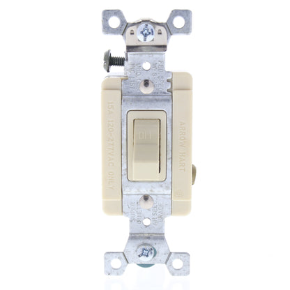 Cooper AH1202I Ivory Industrial Double Pole Toggle Light Switch 15A 120/277V