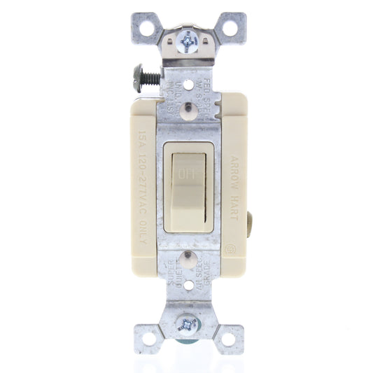Cooper AH1202I Ivory Industrial Double Pole Toggle Light Switch 15A 120/277V