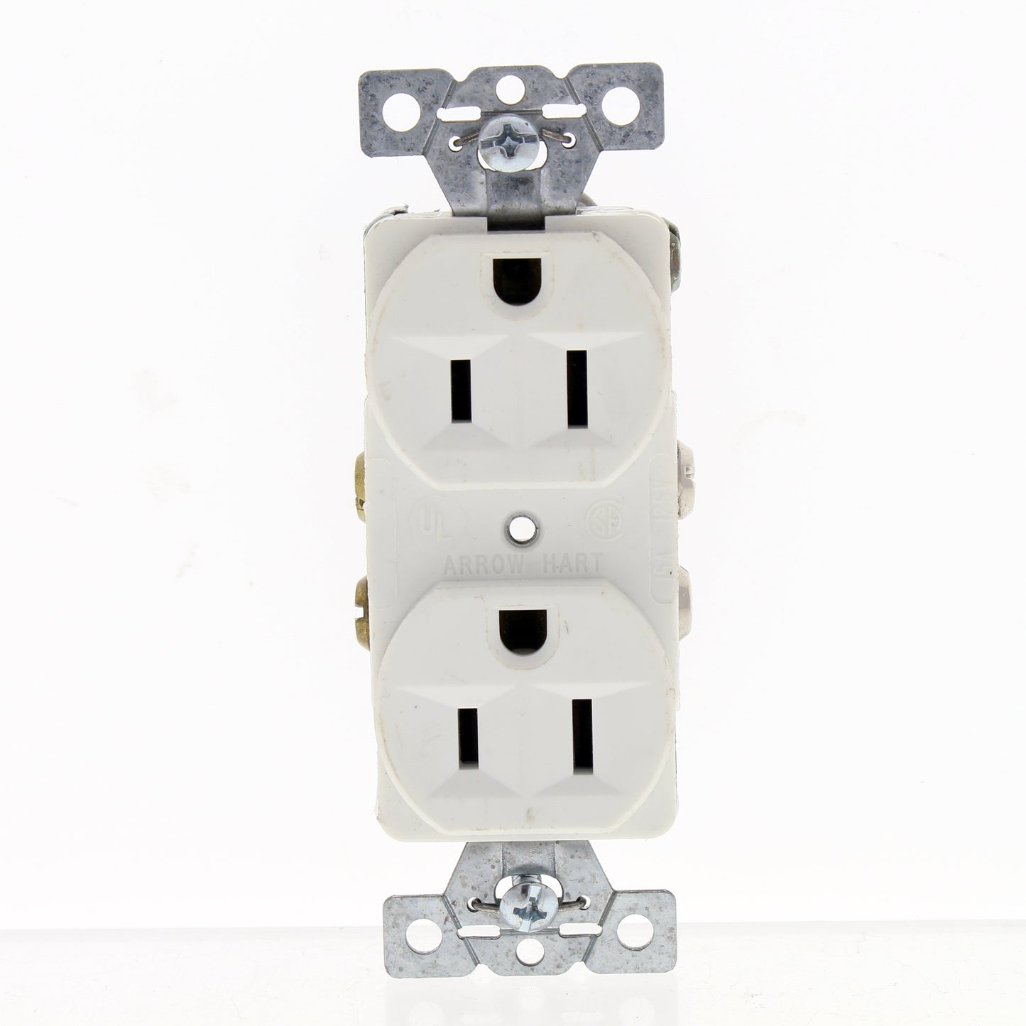 Arrow Hart White Commercial Outlet Duplex Power Receptacle Nema 5-15R 15A CR15W