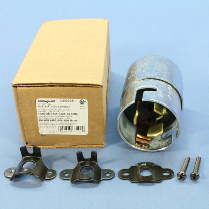 Armored Hartlock Plug Twist Turn 50A 250V Grounding California Arrow Hart CS8265