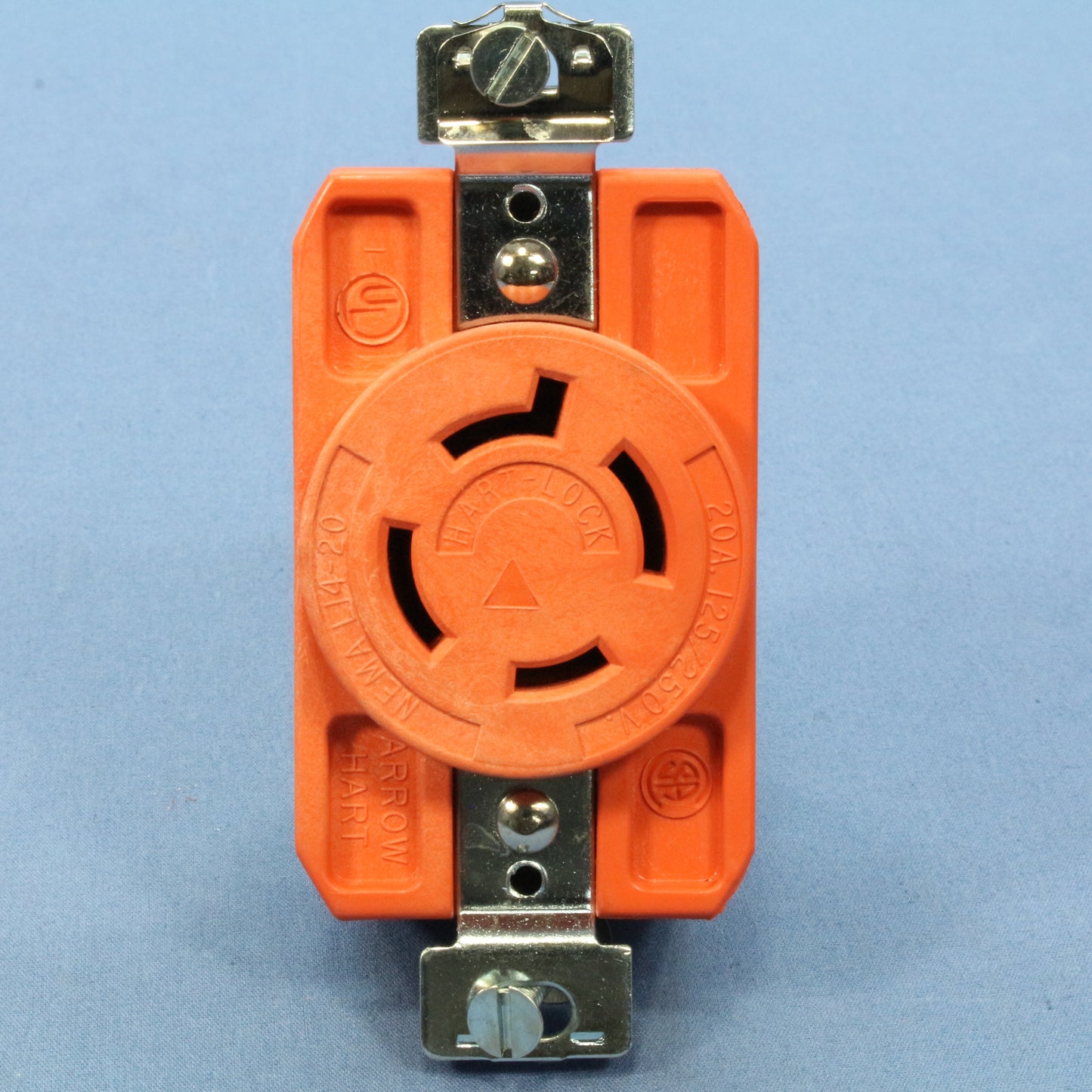 Arrow Hart Isolated Ground Orange Turn Locking Receptacle Nema 14-20R 20A IG6400