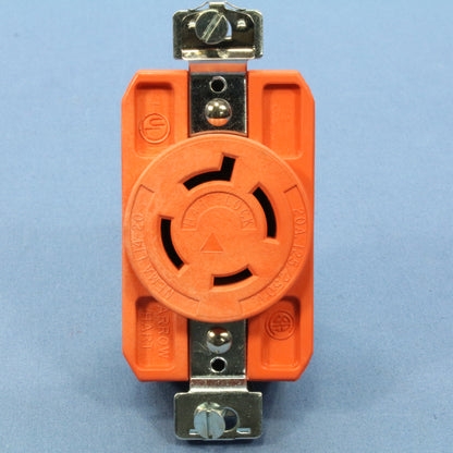 Arrow Hart Isolated Ground Orange Turn Locking Receptacle Nema 14-20R 20A IG6400