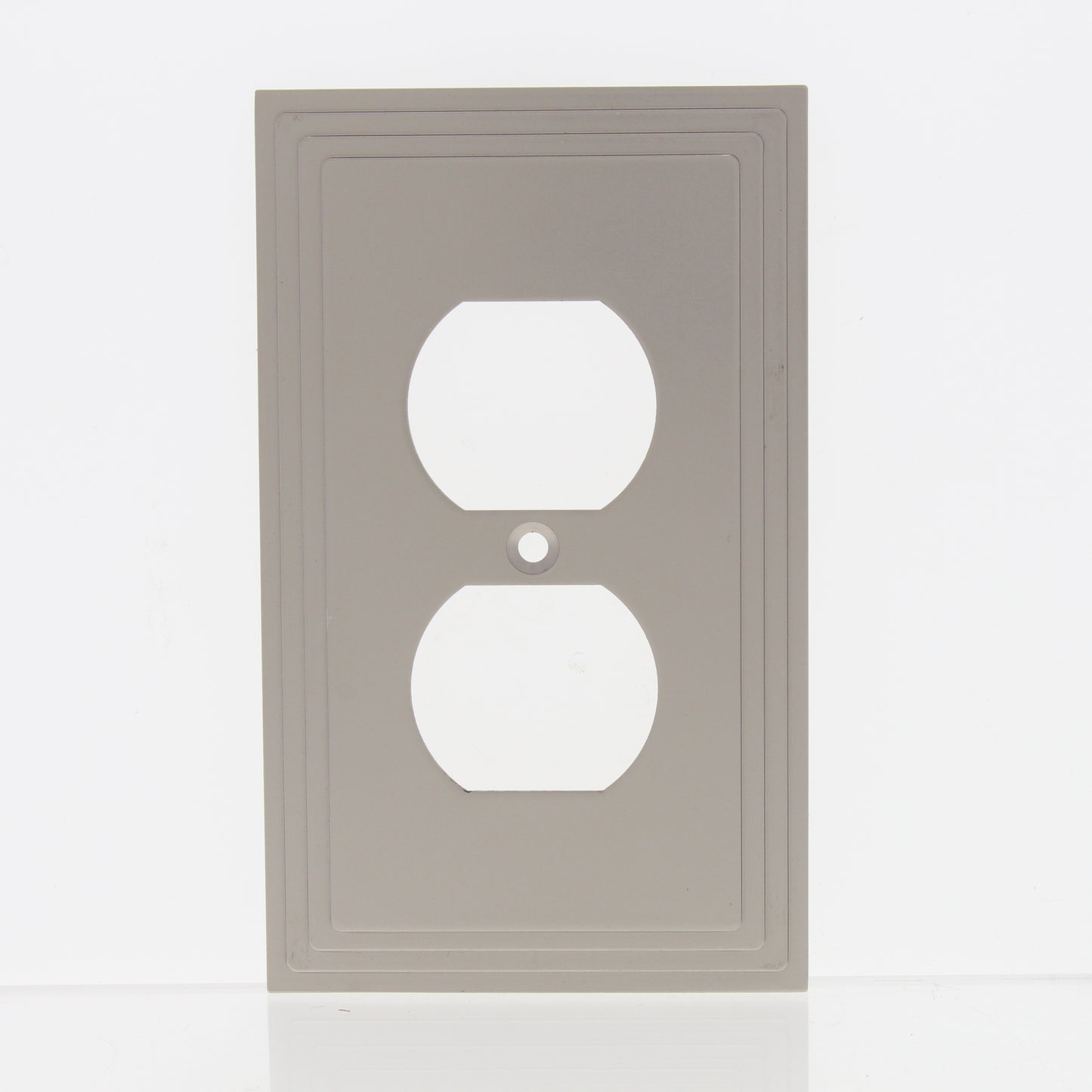 Amerelle 84DN Steps Satin Nickel 1-Gang Duplex Receptacle Wallplate Cast Metal