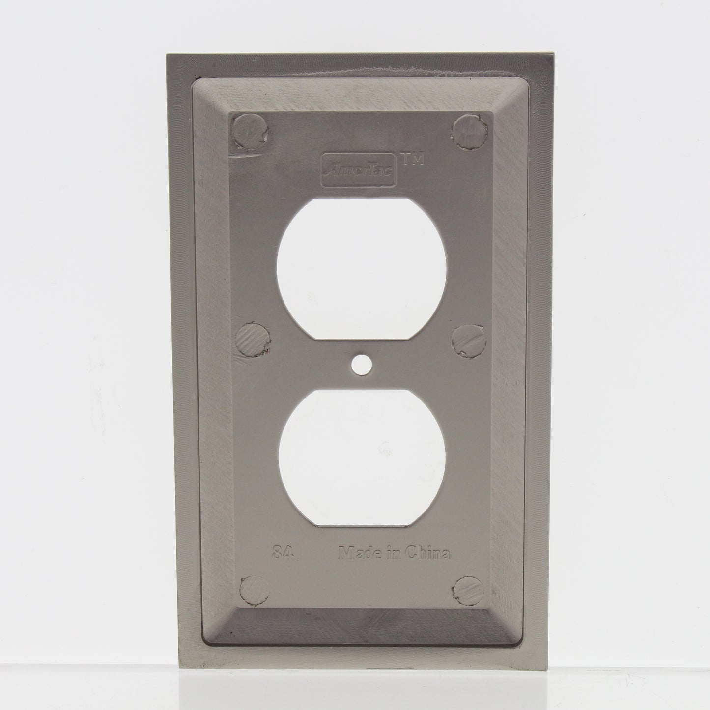 Amerelle 84DN Steps Satin Nickel 1-Gang Duplex Receptacle Wallplate Cast Metal