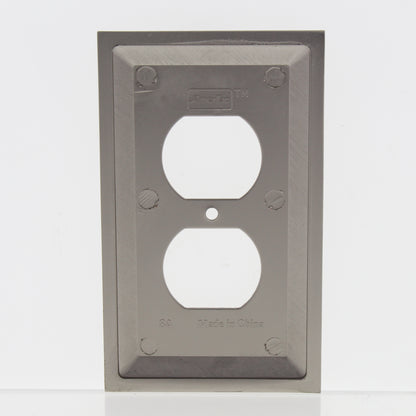 Amerelle 84DN Steps Satin Nickel 1-Gang Duplex Receptacle Wallplate Cast Metal