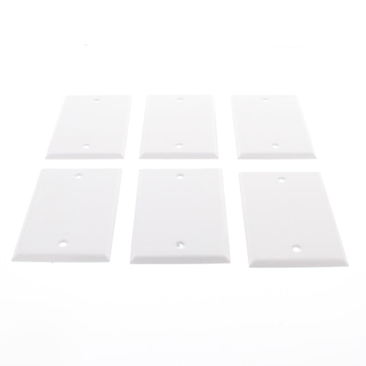 6-Pack Amerelle C970BWVP Smooth White 1-Gang Painted Steel Blank Wallplate Cover