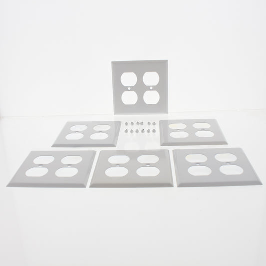 Amerelle  SCRATCHED FADED Smooth White Steel 2 Gang Duplex Wallplate