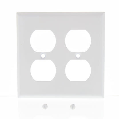 Amerelle  SCRATCHED FADED Smooth White Steel 2 Gang Duplex Wallplate