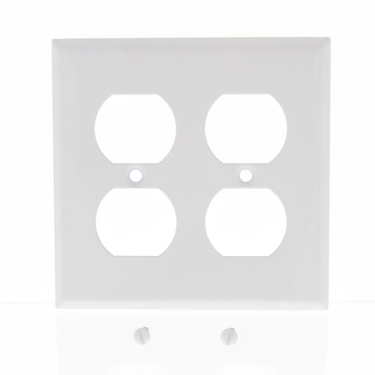 Amerelle  SCRATCHED FADED Smooth White Steel 2 Gang Duplex Wallplate