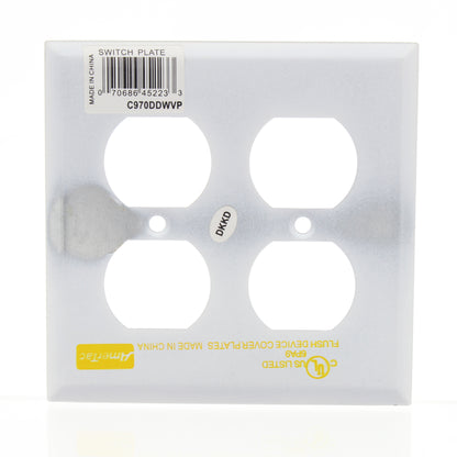 Amerelle  SCRATCHED FADED Smooth White Steel 2 Gang Duplex Wallplate