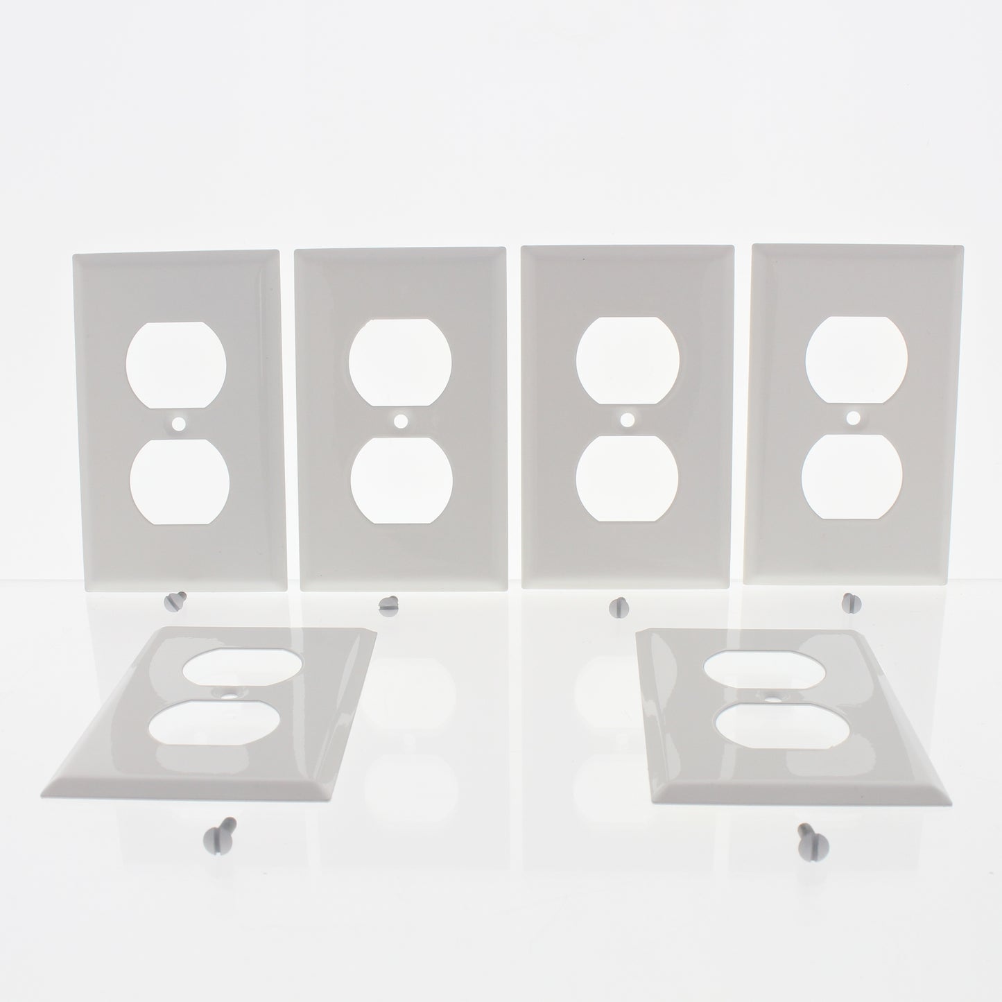 6-Pack Amerelle Smooth White Steel 1-Gang Duplex Cover Standard Size Wallplates