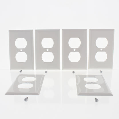 6-Pack Amerelle Smooth White Steel 1-Gang Duplex Cover Standard Size Wallplates