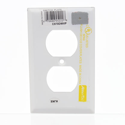 6-Pack Amerelle Smooth White Steel 1-Gang Duplex Cover Standard Size Wallplates