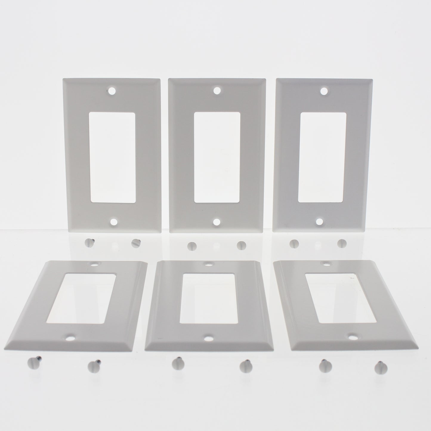 6 Amerelle Smooth White Steel 1-Gang Rocker Switch Cover Wallplates