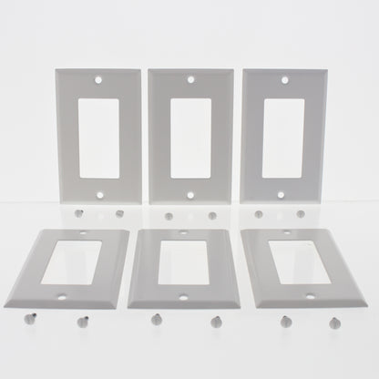 6 Amerelle Smooth White Steel 1-Gang Rocker Switch Cover Wallplates