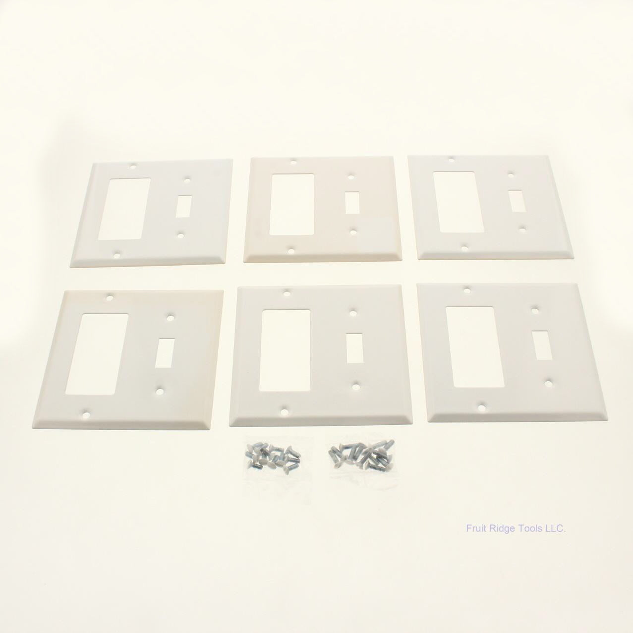Amerelle C970TRWVP White 2-Gang Toggle Decorator GFCI Steel Wallplate Cover 6pcs