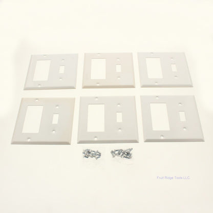 Amerelle C970TRWVP White 2-Gang Toggle Decorator GFCI Steel Wallplate Cover 6pcs