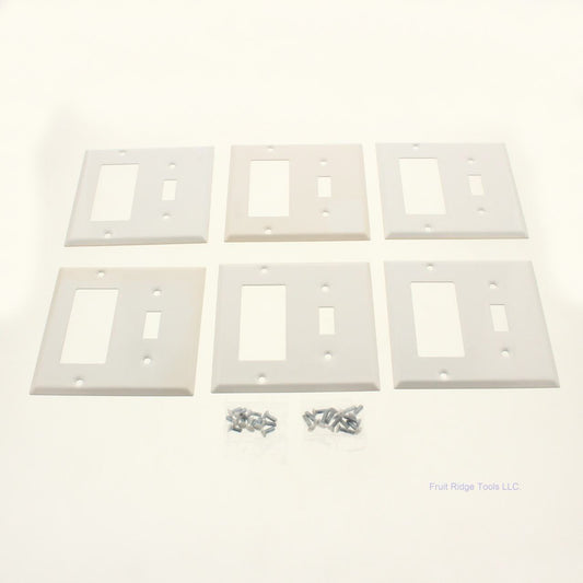 Amerelle C970TRWVP White 2-Gang Toggle Decorator GFCI Steel Wallplate Cover 6pcs