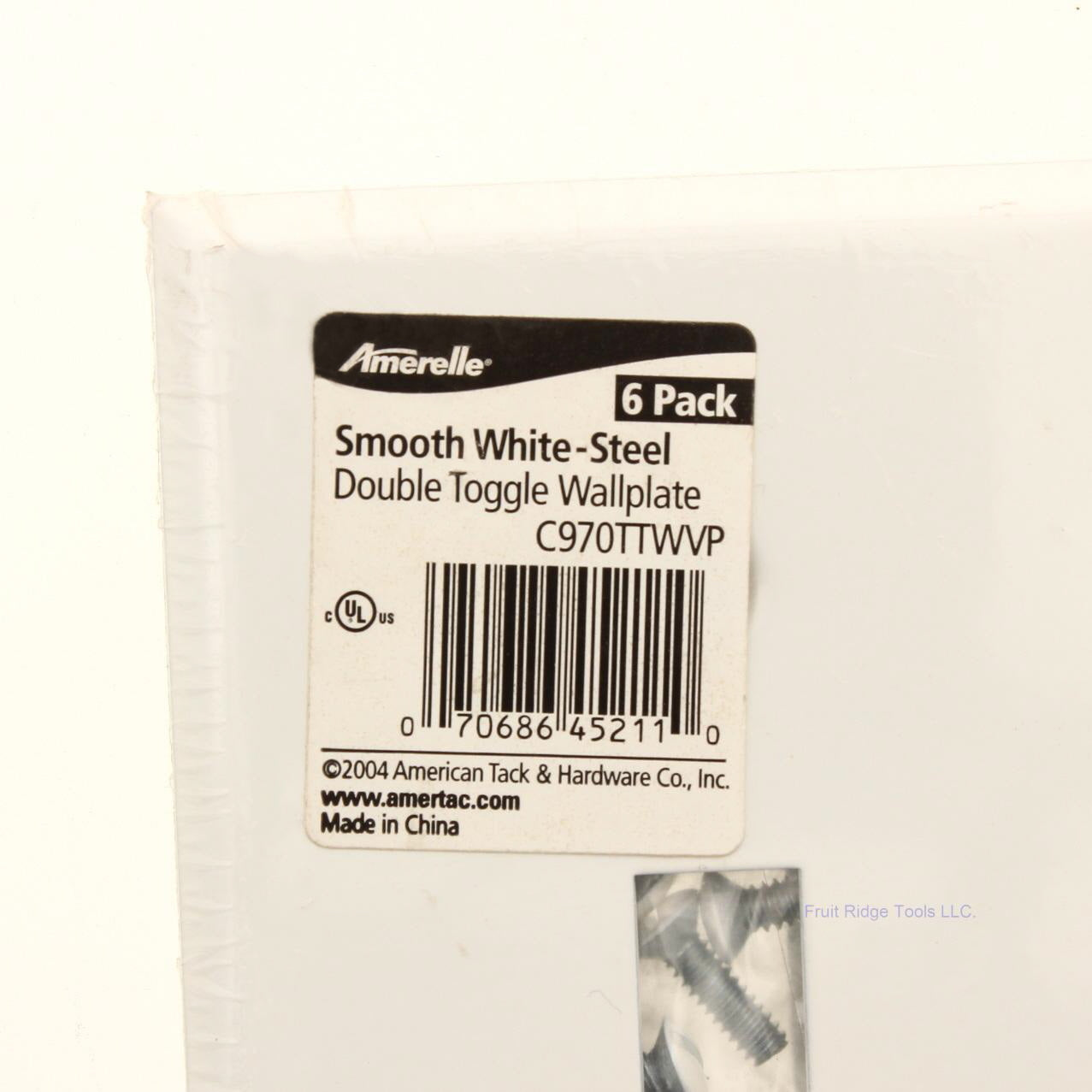 Amerelle C970TTWVP White 2-Gang Toggle Switch Steel Standard Wallplates 6-pack
