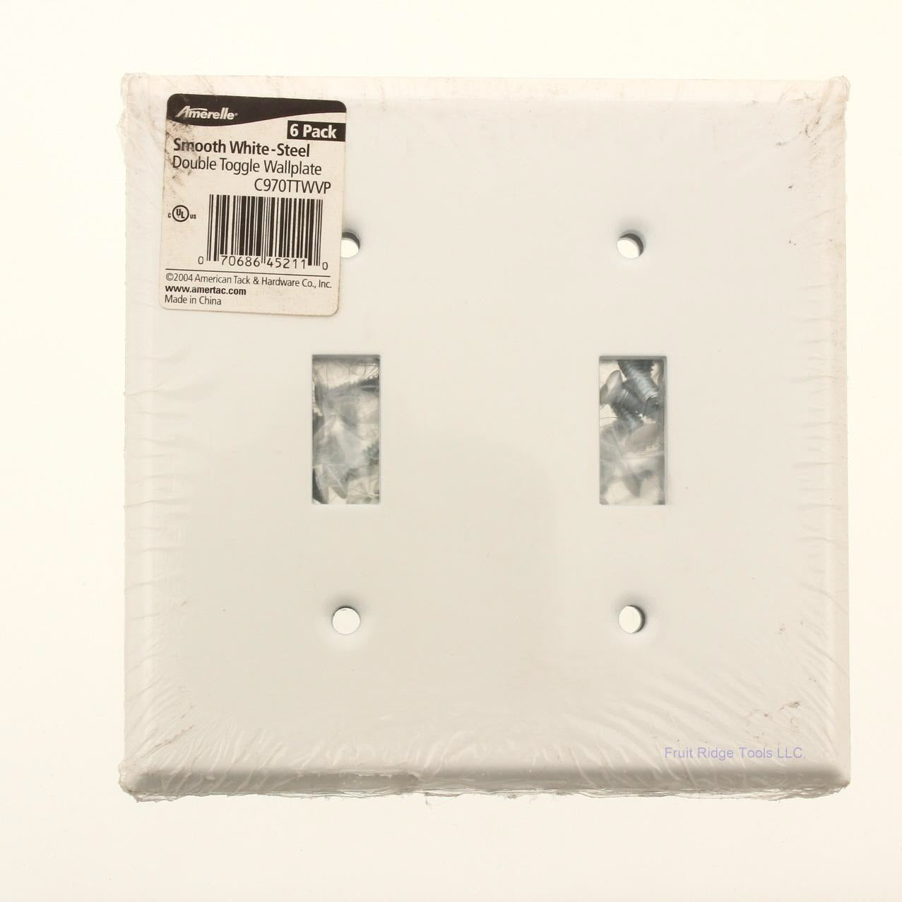 Amerelle C970TTWVP White 2-Gang Toggle Switch Steel Standard Wallplates 6-pack