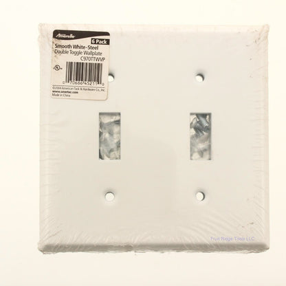 Amerelle C970TTWVP White 2-Gang Toggle Switch Steel Standard Wallplates 6-pack
