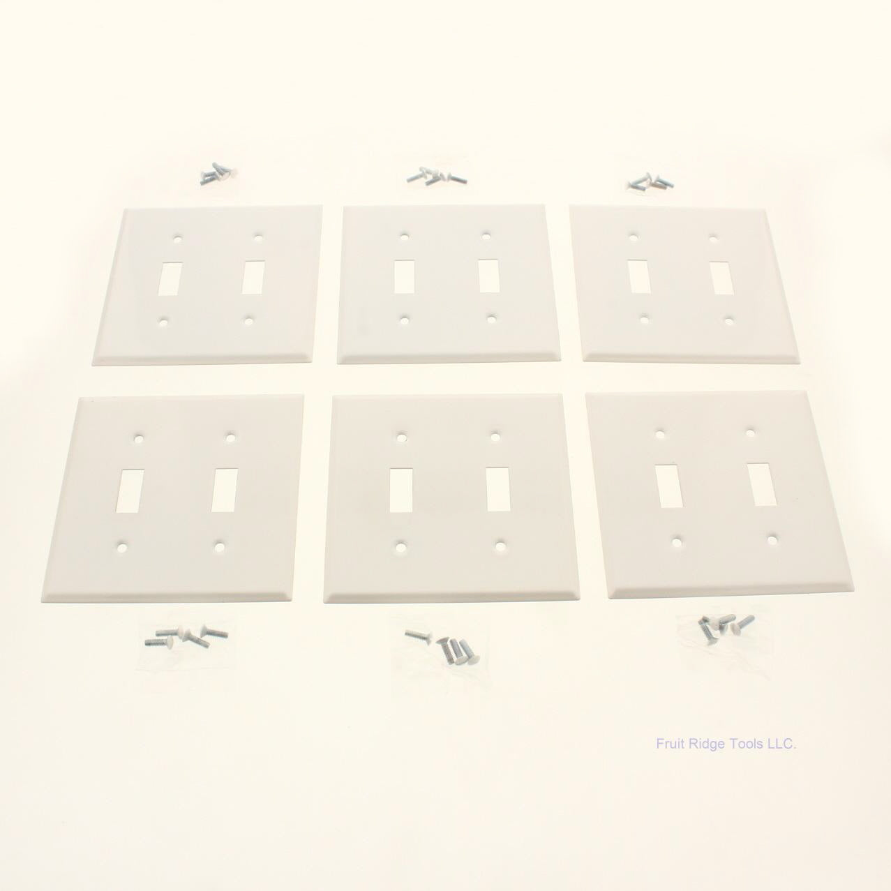 Amerelle C970TTWVP White 2-Gang Toggle Switch Steel Standard Wallplates 6-pack