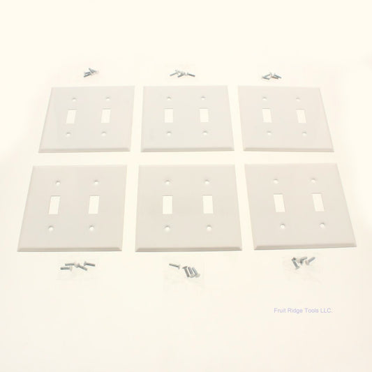 Amerelle C970TTWVP White 2-Gang Toggle Switch Steel Standard Wallplates 6-pack