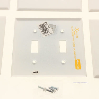 Amerelle C970TTWVP White 2-Gang Toggle Switch Steel Standard Wallplates 6-pack