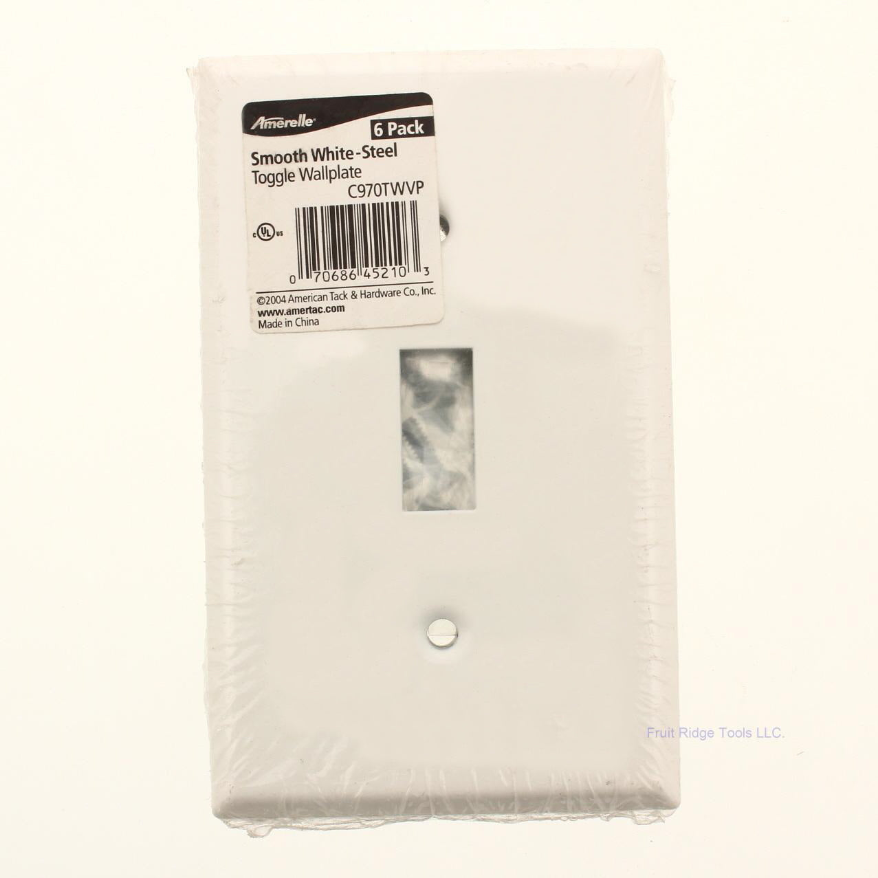 Amerelle C970TWVP White 1-Gang Toggle Switch Steel Standard Wallplates 6-pack