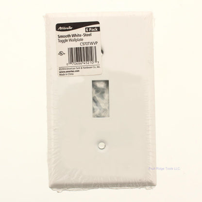Amerelle C970TWVP White 1-Gang Toggle Switch Steel Standard Wallplates 6-pack