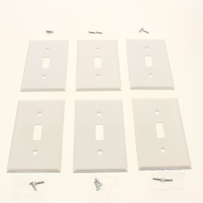 Amerelle C970TWVP White 1-Gang Toggle Switch Steel Standard Wallplates 6-pack