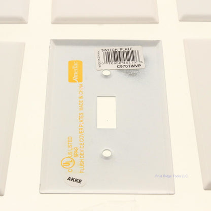 Amerelle C970TWVP White 1-Gang Toggle Switch Steel Standard Wallplates 6-pack