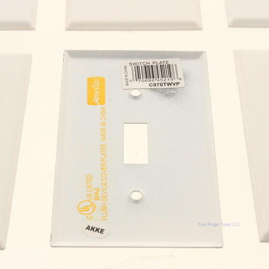 Amerelle C970TWVP White 1-Gang Toggle Switch Steel Standard Wallplates 6-pack