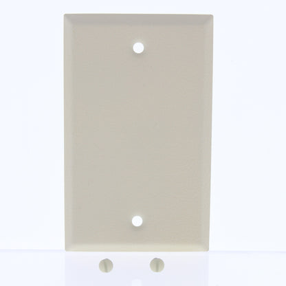 6pk Amertac 1-Gang Wrinkle Ivory Steel Blank Cover Standard Size Wallplates