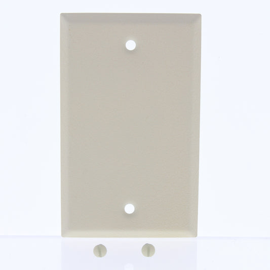 6pk Amertac 1-Gang Wrinkle Ivory Steel Blank Cover Standard Size Wallplates