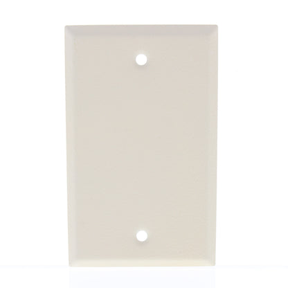 6pk Amertac 1-Gang Wrinkle Ivory Steel Blank Cover Standard Size Wallplates