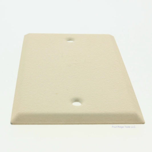 Amerelle C971BIVVP Ivory Blank 1-Gang Metal Cover Wallplate No Mounting Screws