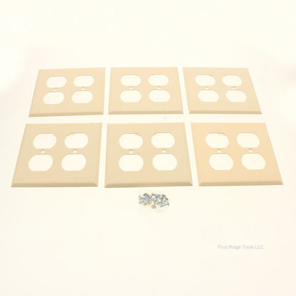 Amerelle C971DDIVVP Ivory 2-gang Duplex Steel Standard Wallplate Cover 6-pack