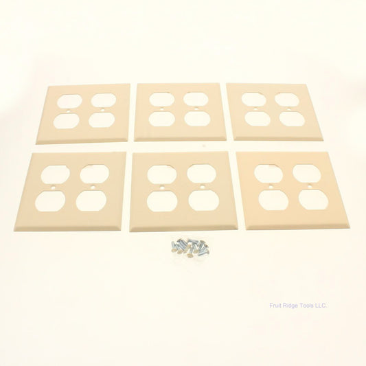 Amerelle C971DDIVVP Ivory 2-gang Duplex Steel Standard Wallplate Cover 6-pack