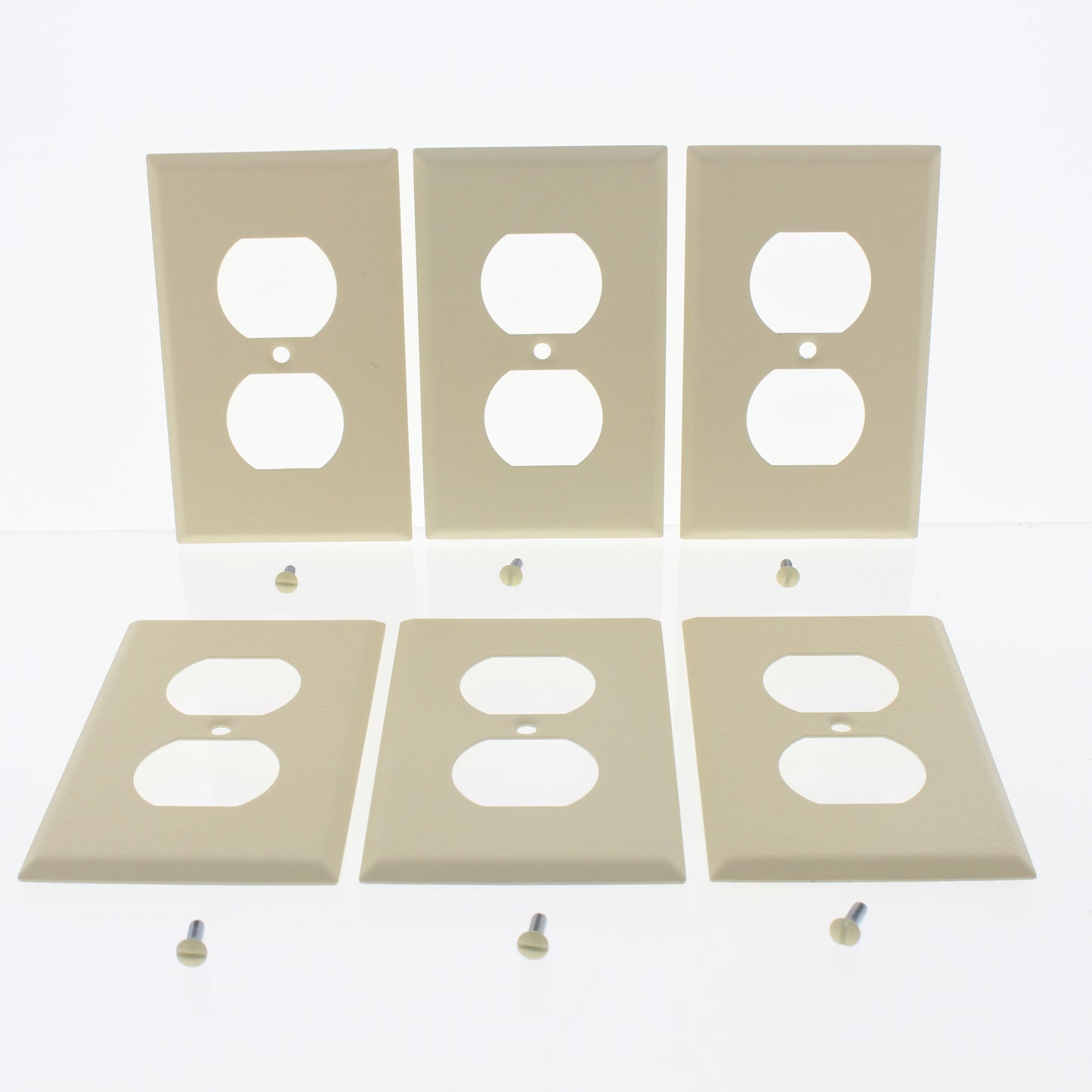 Amerelle C971DIVVP Winkle Ivory Steel 1-Gang Duplex Outlet Metal Covers 6-Pack