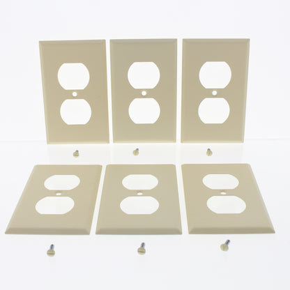 Amerelle C971DIVVP Winkle Ivory Steel 1-Gang Duplex Outlet Metal Covers 6-Pack